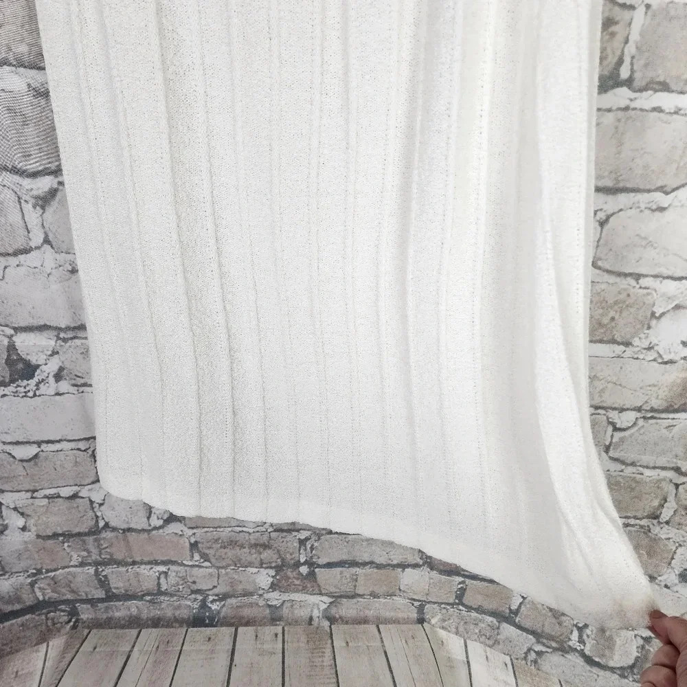 Vintage Sears Knit Midi Skirt  Ivory Gathered Waist Size 16 Measures Smaller - Picture 9 of 10